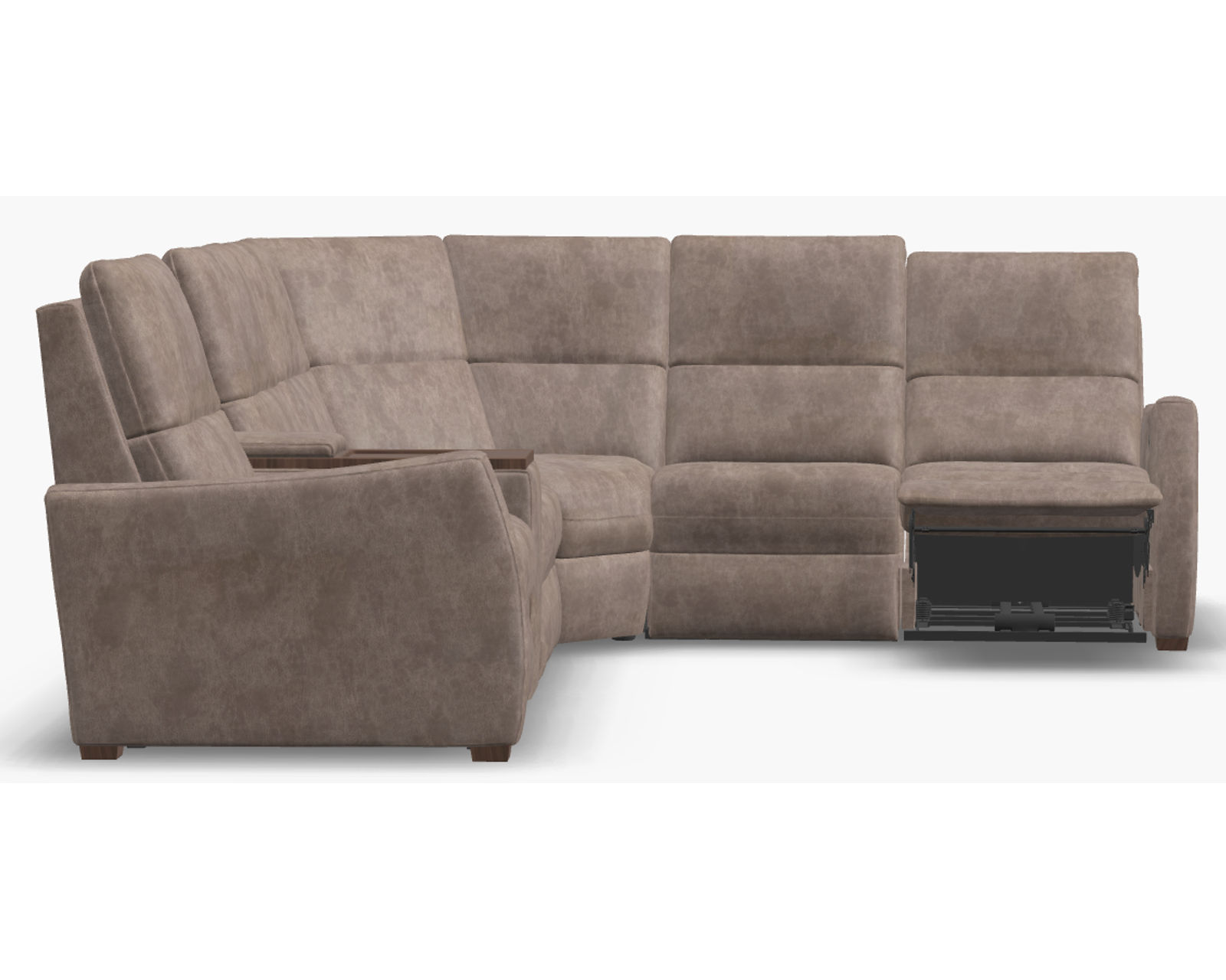 Luna 40110 Triple Power Reclining Sectional (+50 fabrics) - Layout A: Three Piece Reclining Sectional (2 recliner) 111" x 98"