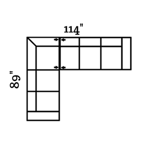 Layout F:  Two Piece Sectional 89" x 114"