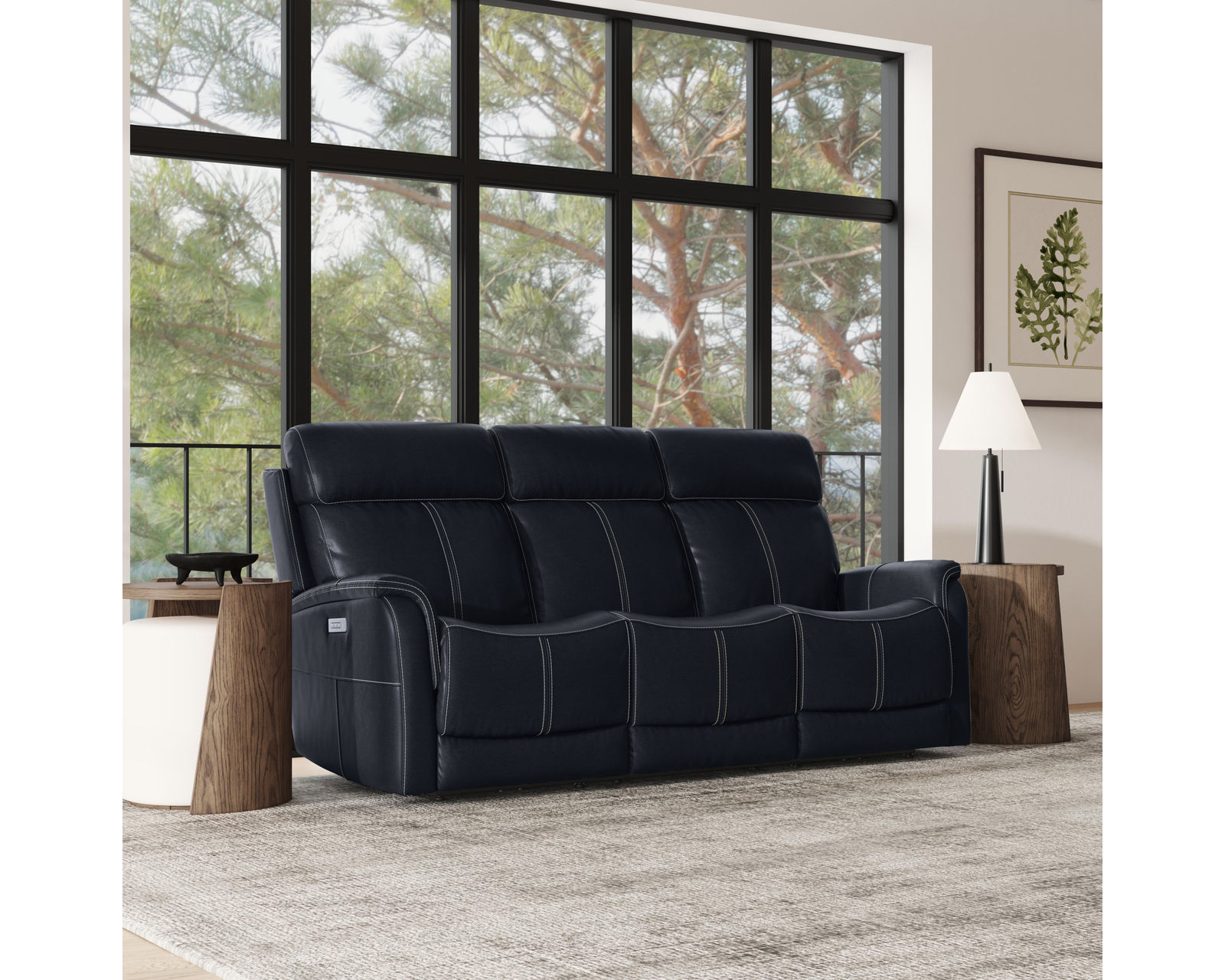 View 1524 Triple Power Reclining Console Loveseat (050-40) +3 colors - In stock - Padded arms enhance comfort and reduce pressure on forearms