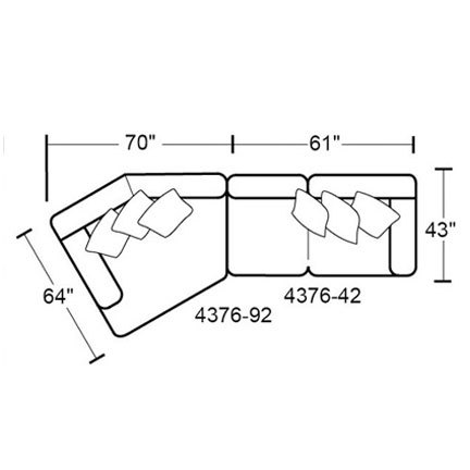 Layout C: Two Piece Sectional 64" x 131"