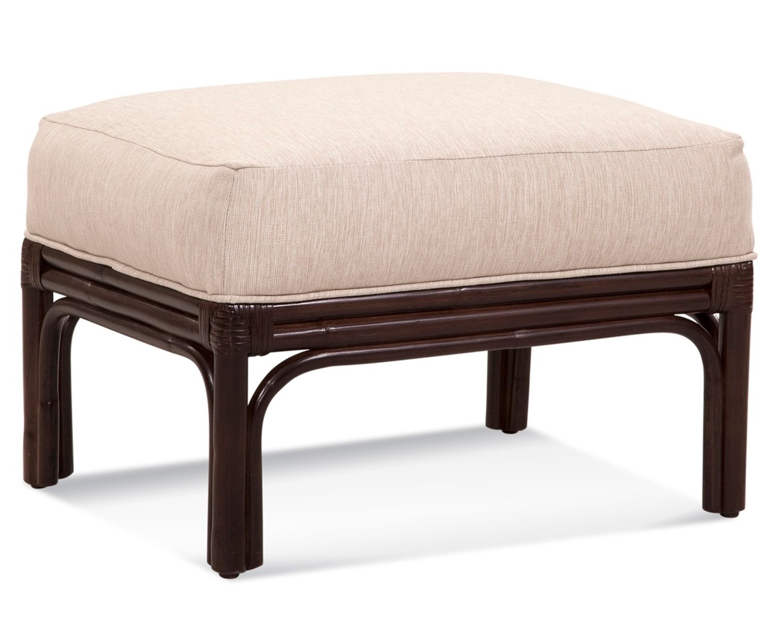 Boca 78" Rattan Sofa Blue (+28 finishes +69 fabrics) - Boca 19" x 26" Rattan Ottoman