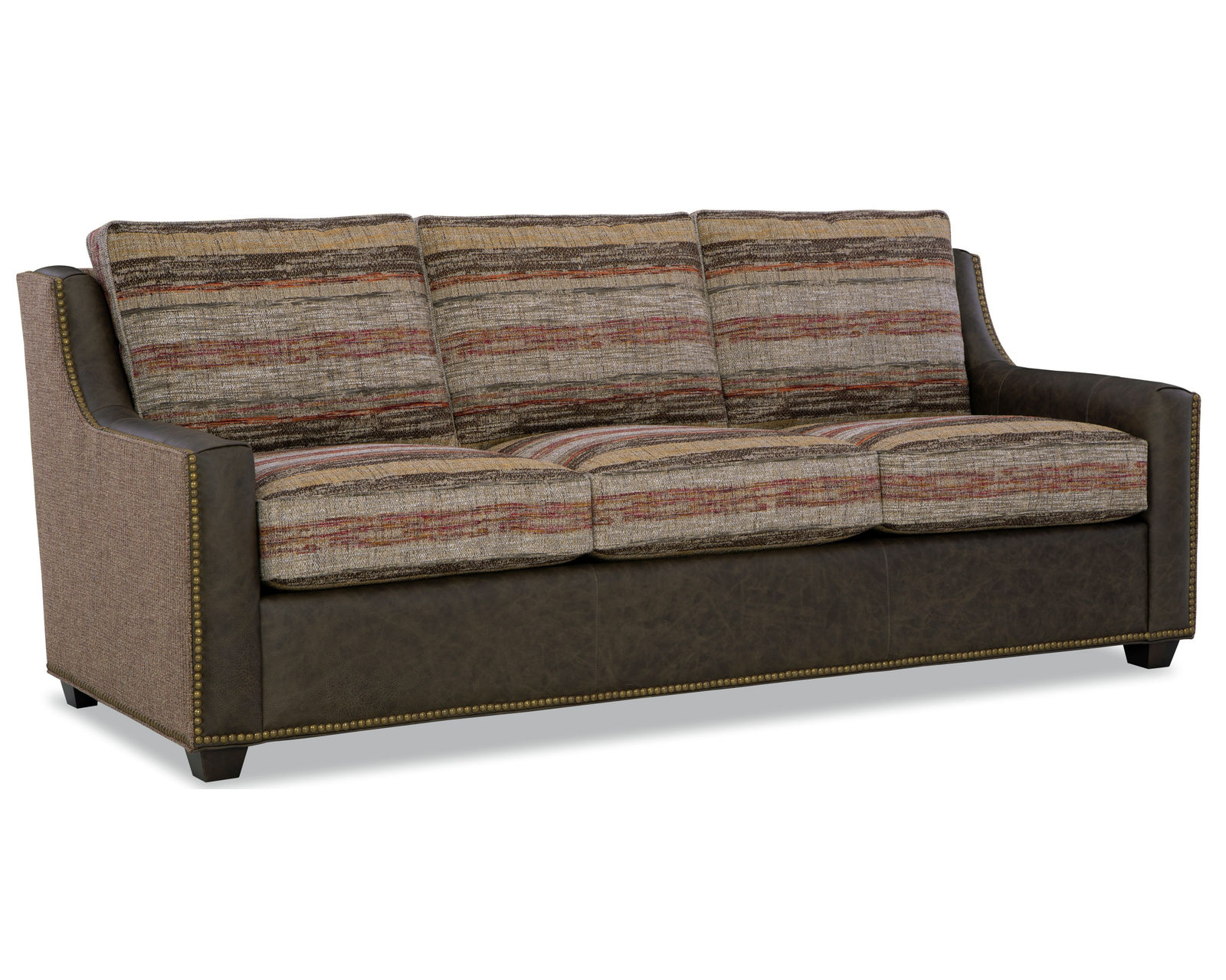 Lincoln LF7029 Leather and Fabric Sofa (93") - Top Grain leather combined with a performance fabric