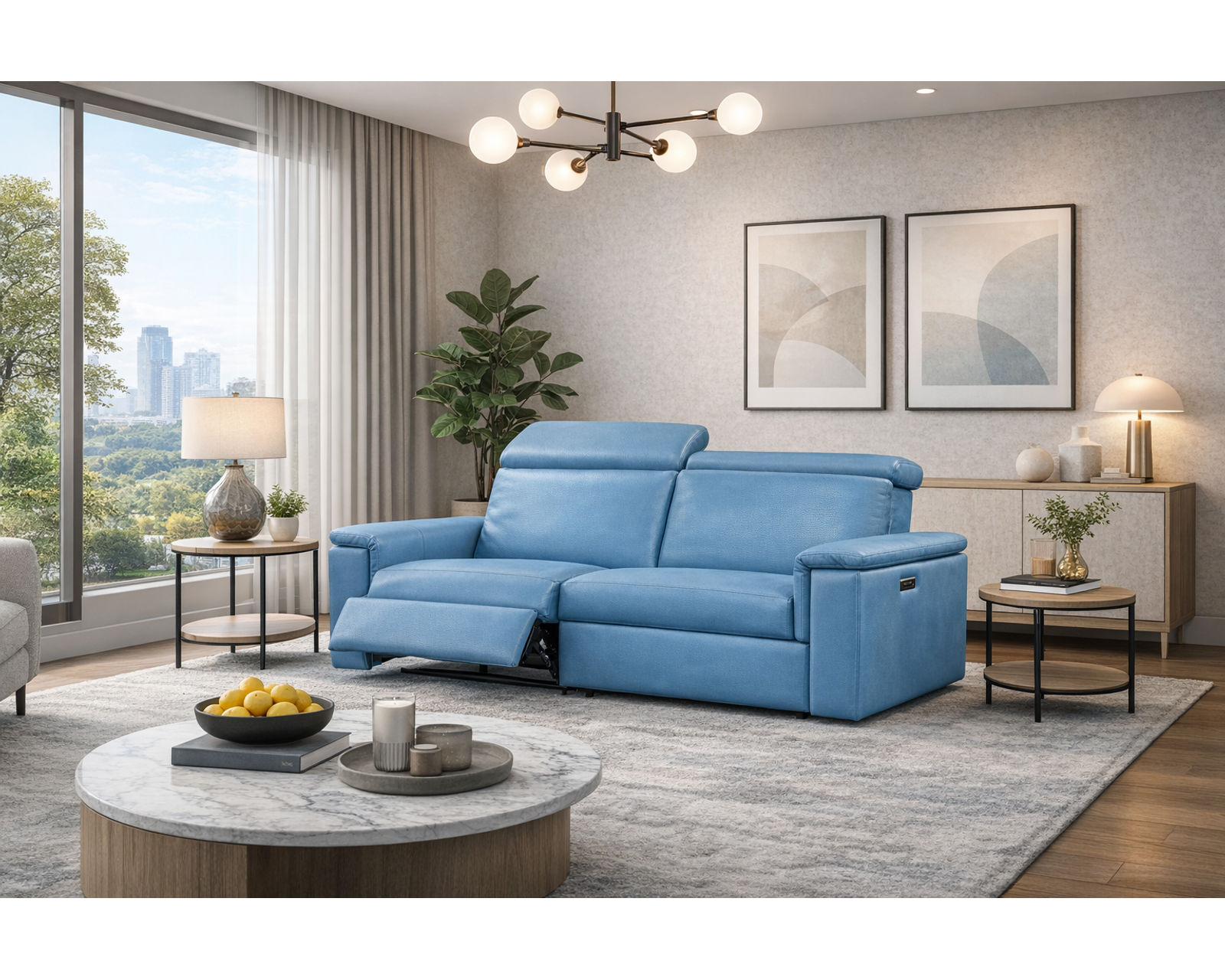 Zoe Dual Power Reclining Sofa — Available in Standard & Wide Cushions, 140+ Leather Options, and 85", 91", or 117" Widths - Where Precision Craftsmanship Meets Everyday Living