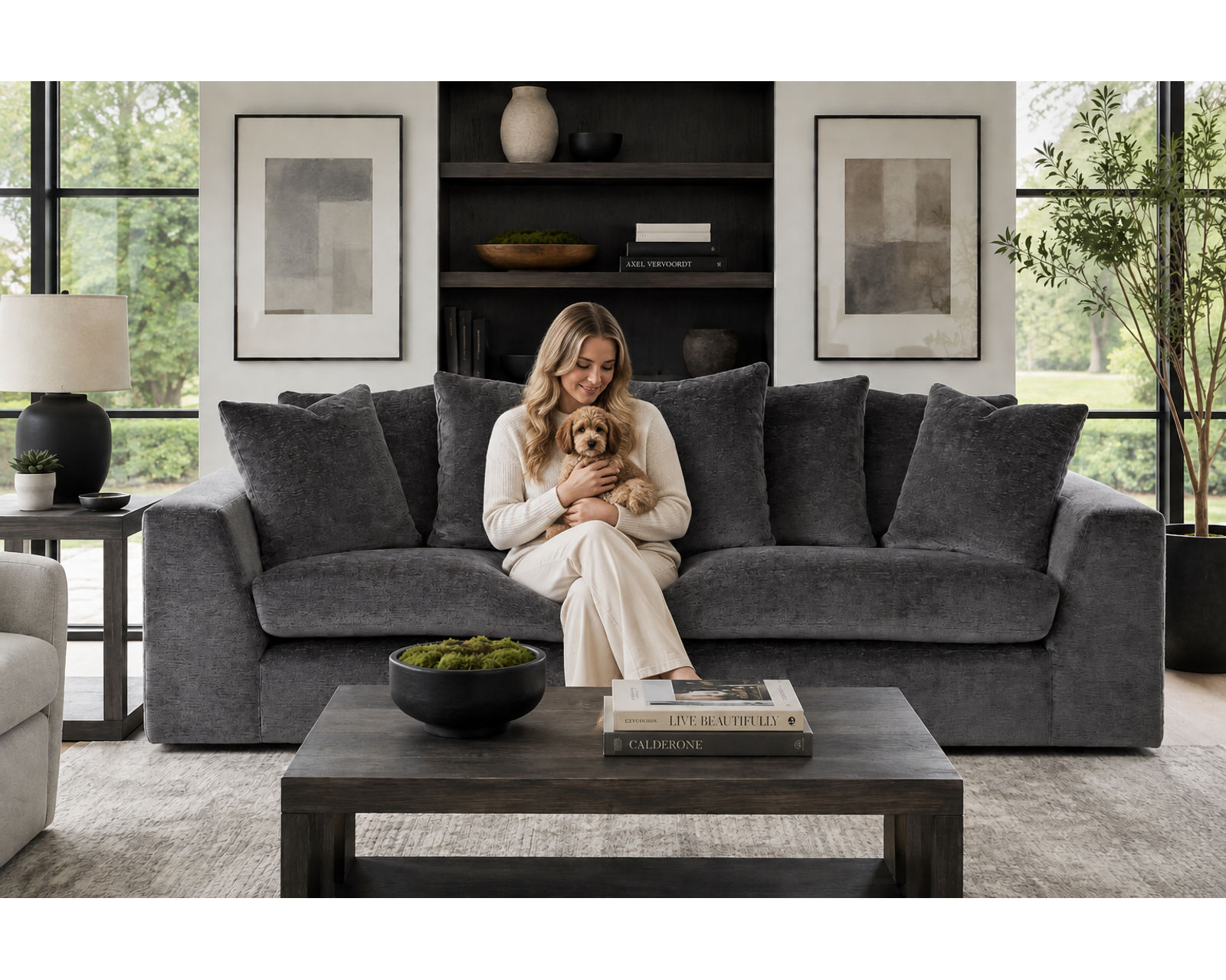 Haswell 99" Pillow Back Sofa (Sink-In Comfort. Modern Style. Made to Relax) - Luxury Looks. Beautiful Rooms. Surprisingly Affordable.