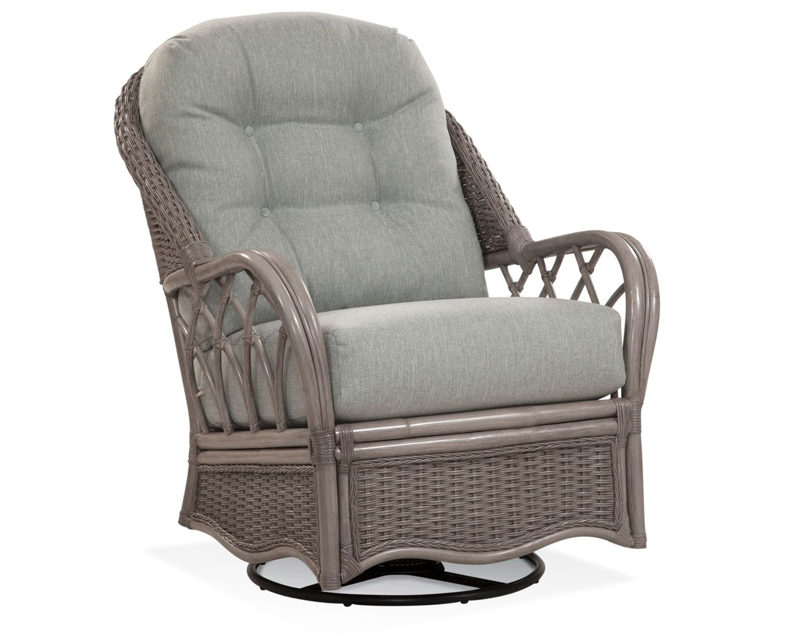 Everglade 76" Rattan Sofa (+28 finishes - 69 fabrics) - Everglade Rattan Swivel Glider