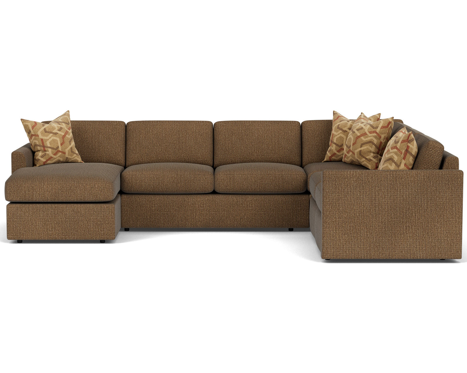 Sky 5512 Sectional (hypoallergenic down-like cushion) +100 fabrics - Layout F: Five Piece Sectional 65" x 136" x 106"