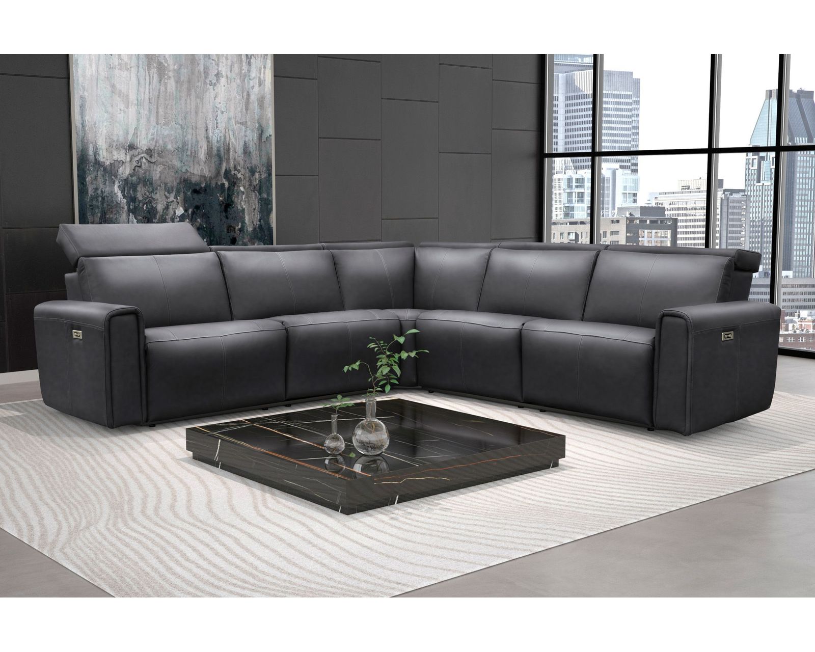 Nya 3099 Power Headrest Power Reclining Sectional (standard and wide seat widths) +140 leathers - Endless Custom Options. One Perfect Fit.