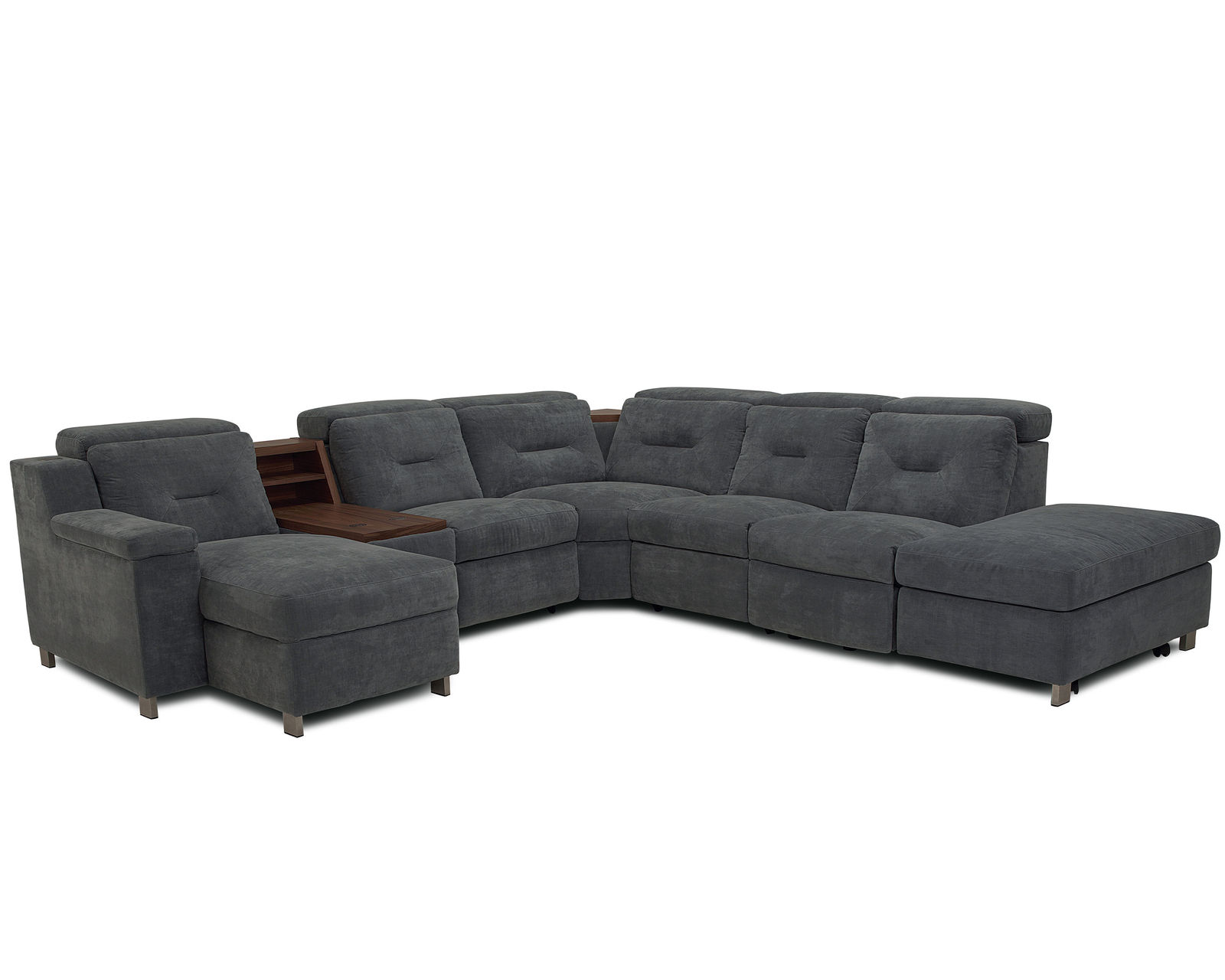 Apex 44008 Reclining Sectional (+200 colors) - Sectional Layout I - Seven Piece Stationary Sectional 128" x 146"