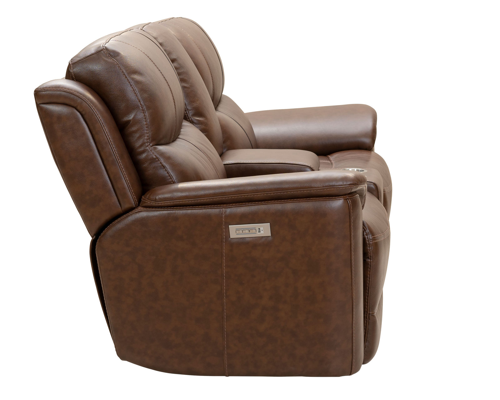 Kaden 88" Leather Power Headrest - Power Lumbar - Power Reclining Sofa (Brown) In stock - All leather everywhere your body touches