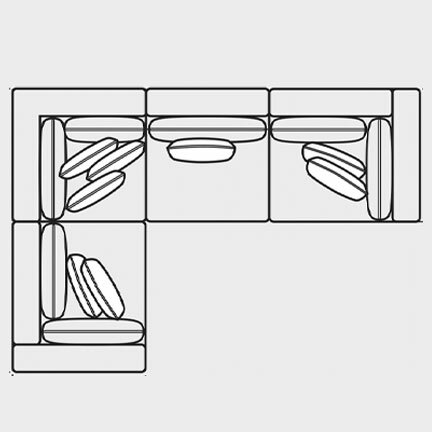 Layout B: Four Piece Sectional 83" x 118"