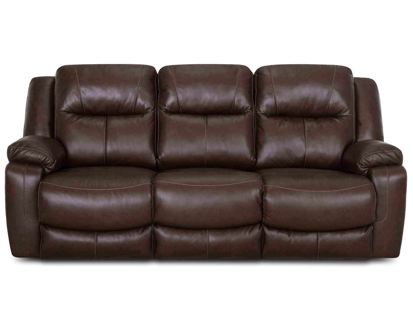 Culver 90" Reclining Sofa with Drop-Down Table & Cupholders Sterling (Leather-Look Style. Plush Comfort. Designed Around the Way You Relax) - Shown in Durable Leather Like Fabric Color Espresso