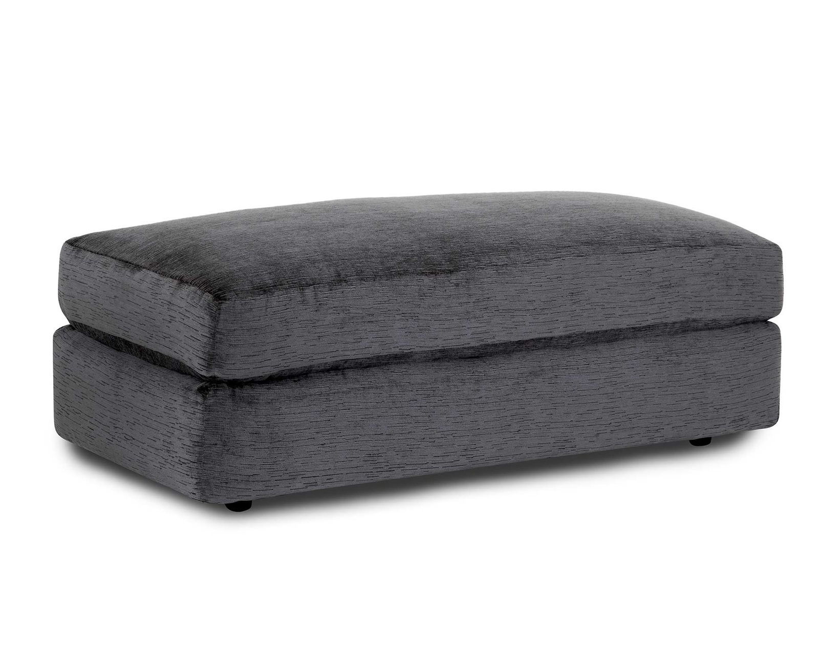 Haswell 99" Pillow Back Sofa (Sink-In Comfort. Modern Style. Made to Relaxation) - Haswell 23" x 45" Ottoman Shown in Durable Polyester Fabric Charcoal