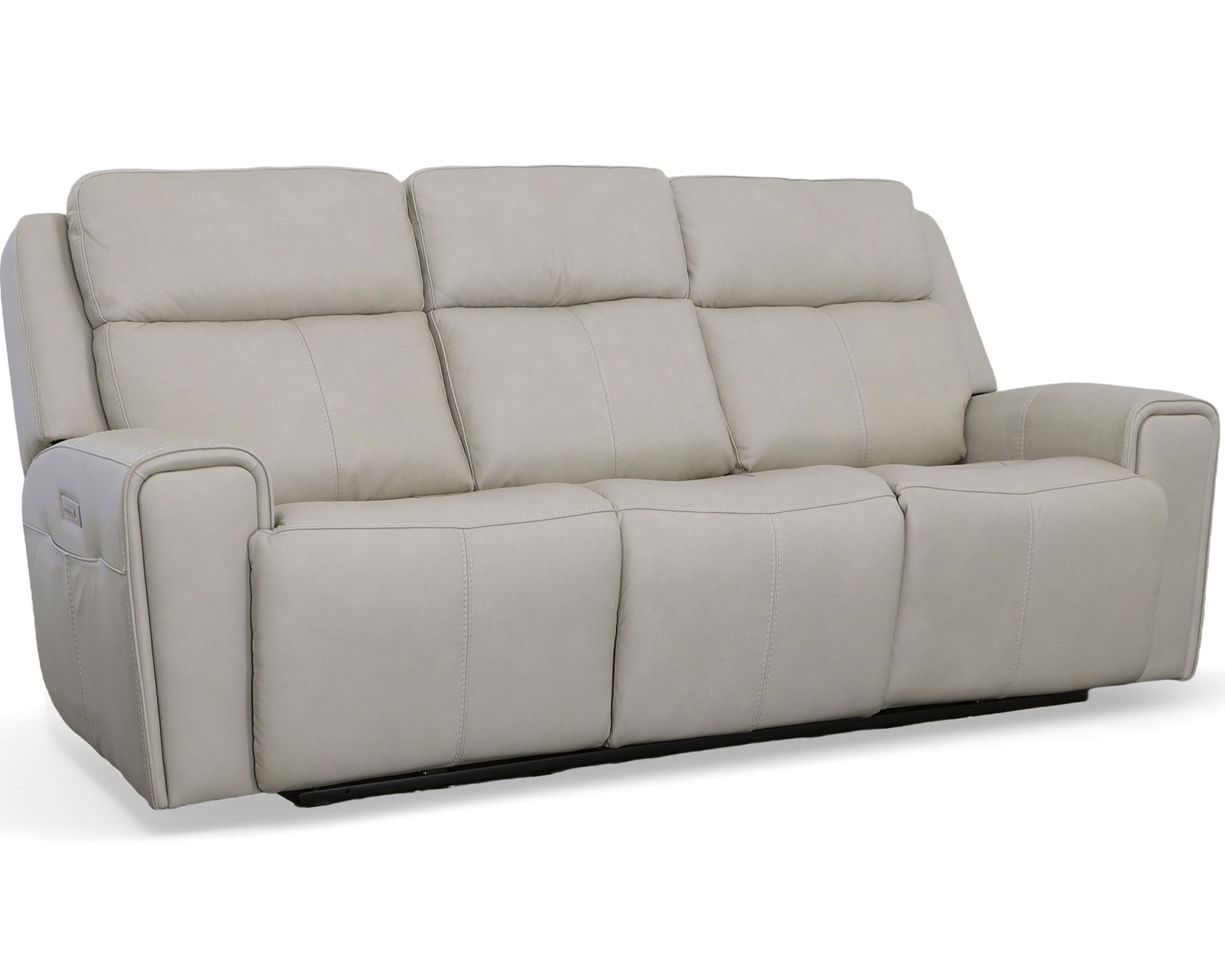 Barnett Power Reclining Sofa with Power Headrests and Lumbar (Chocolate leather) 87" - in stock - Shown in leather color ICE