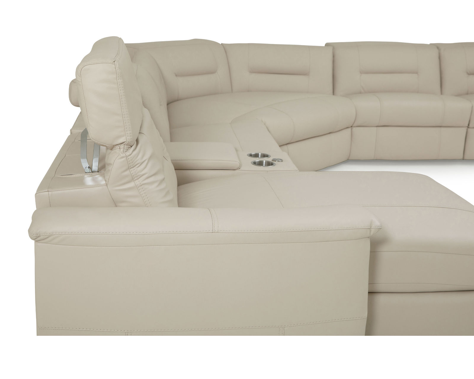 Keoni 44000 Power Headrest Power Reclining Sectional (+100 leathers) - Features adjustable headrests