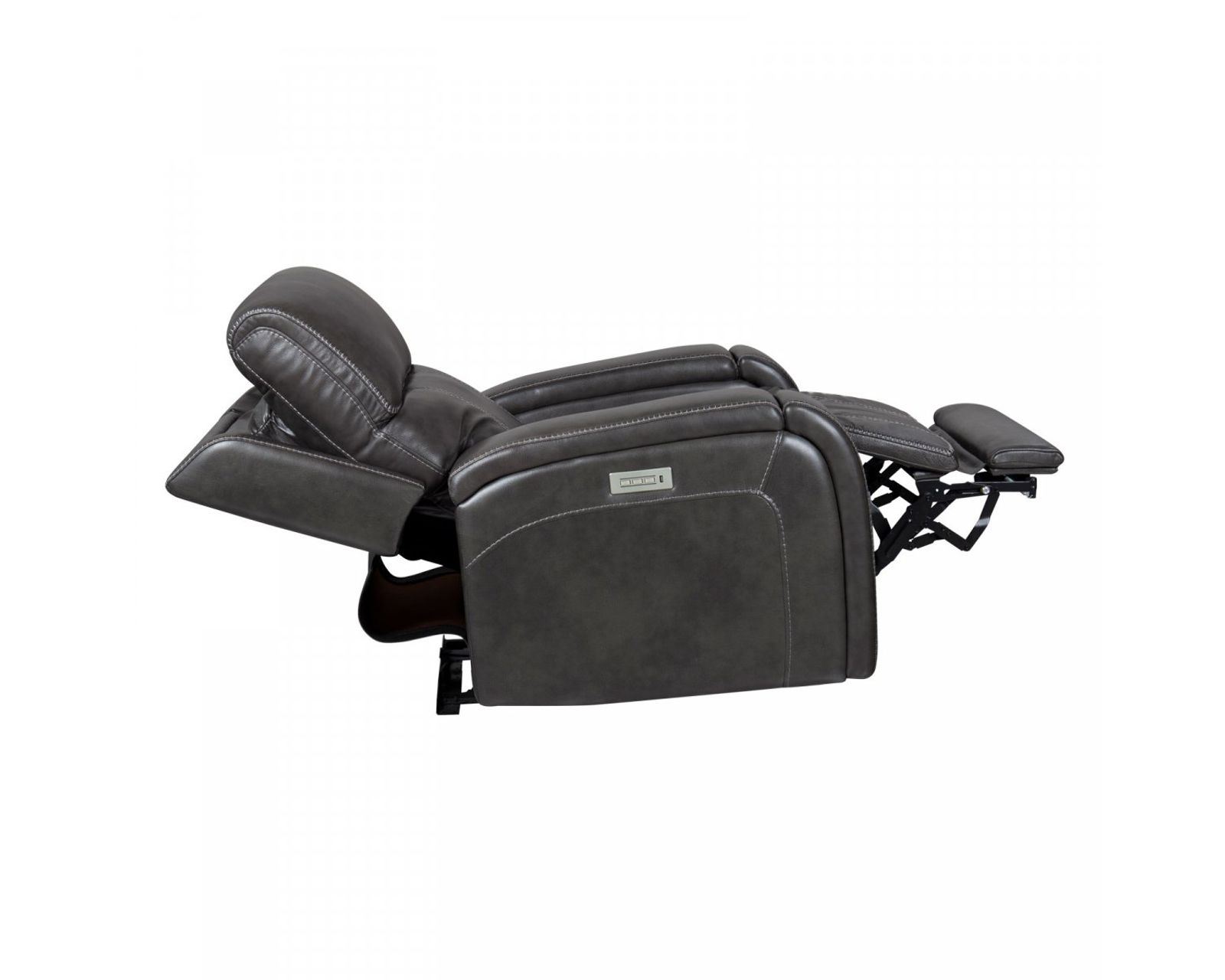 Glenwood 88" Leather Sofa w/Power Recline, Power Head Rests & Power Lumbar (Lay Flat) Steel - In stock - Glenwood Power Recliner w/Power Head Rest & Power Lumbar (Lay Flat)