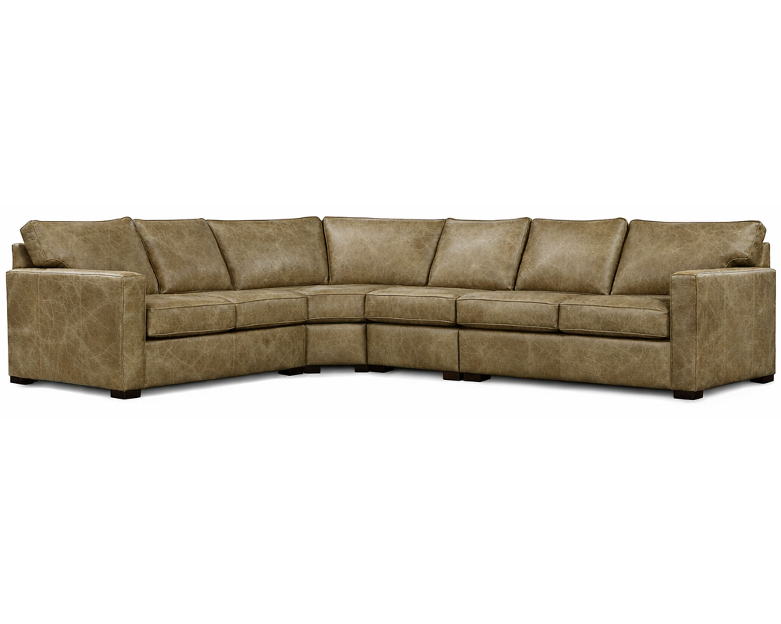 Baylor Stationary Leather Sectional (29 Top-Grain Leather Choices) - Layout M: Four Piece Sectional 95" x 123" 