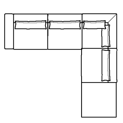 Layout F: Five Piece Sectional 122" x 113"