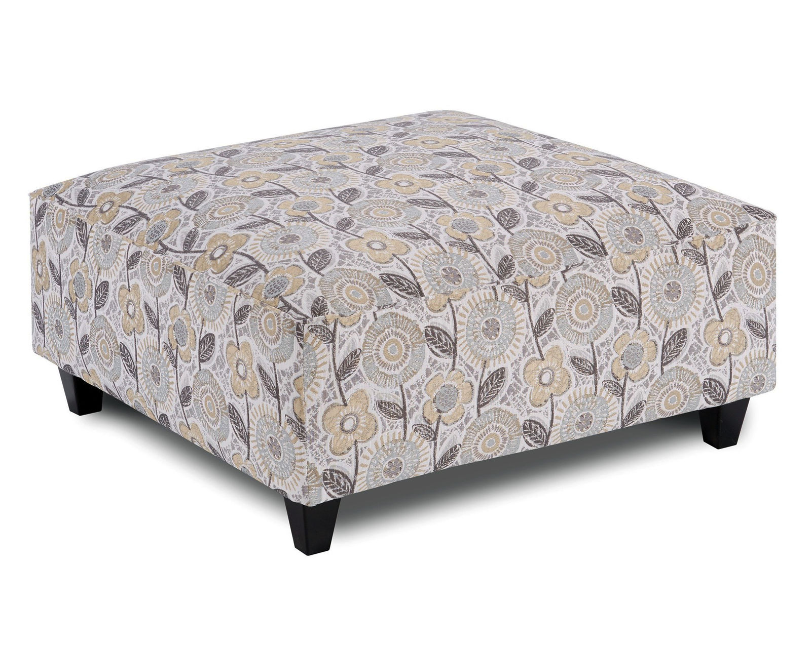 Vandy Heather 88" Sofa 1140 (Includes pillows) - Dayflower Haze 38" Square Cocktail Ottoman