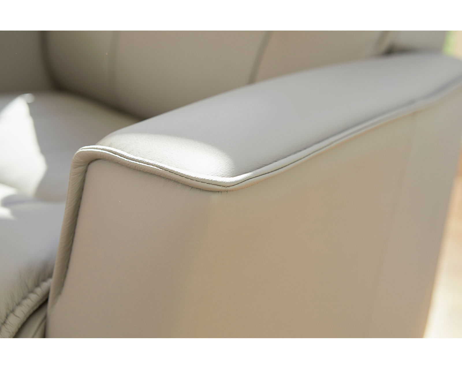 Harstad Power Reclining Wallsaver Sofa Fog (In stock - Fast shipping) - 100% Top-Grain Leathers