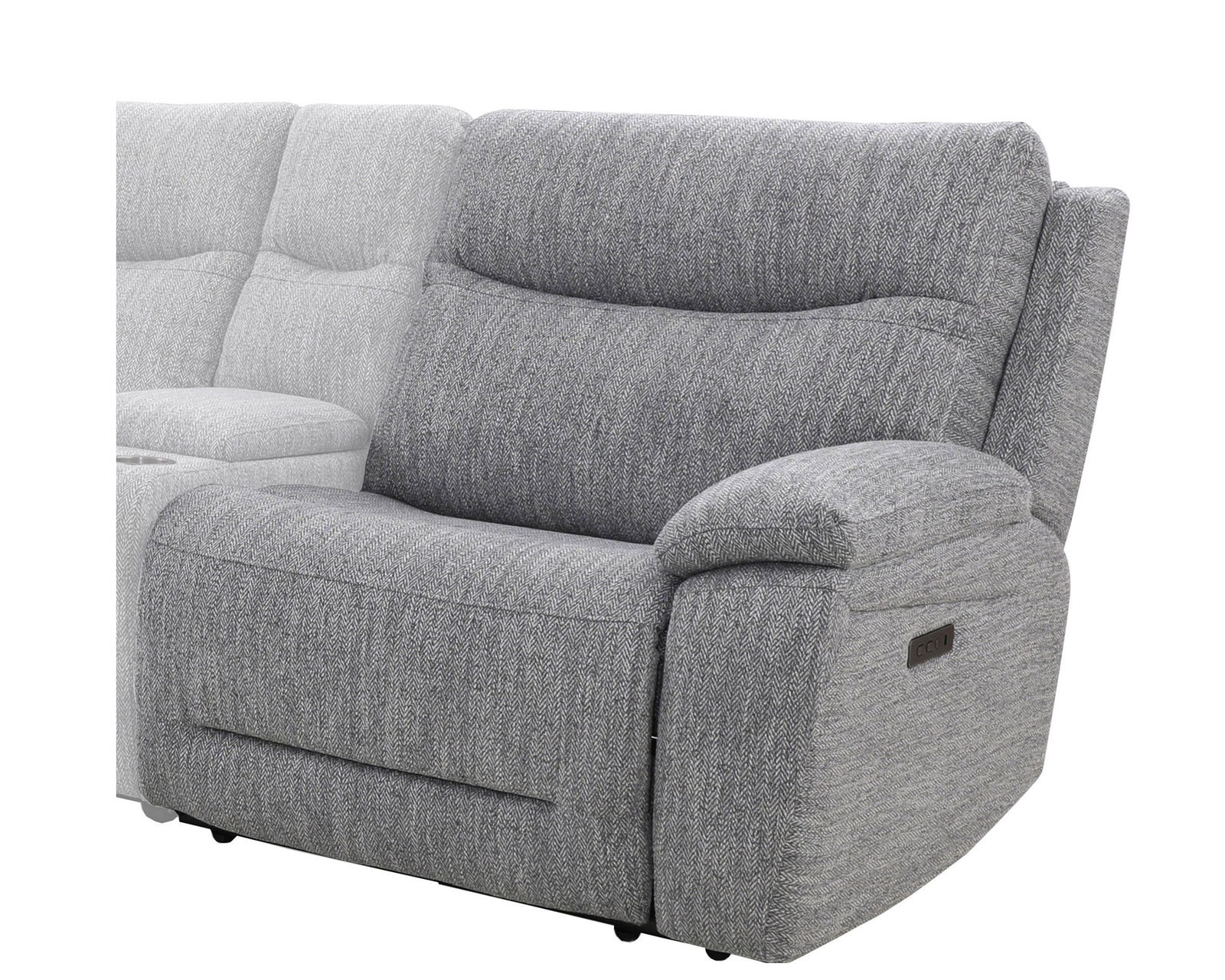 Apollo Zero Gravity Grey Power Reclining Power Headrest Sectional (in stock) - Apollo Grey Power Right Arm Facing Recliner