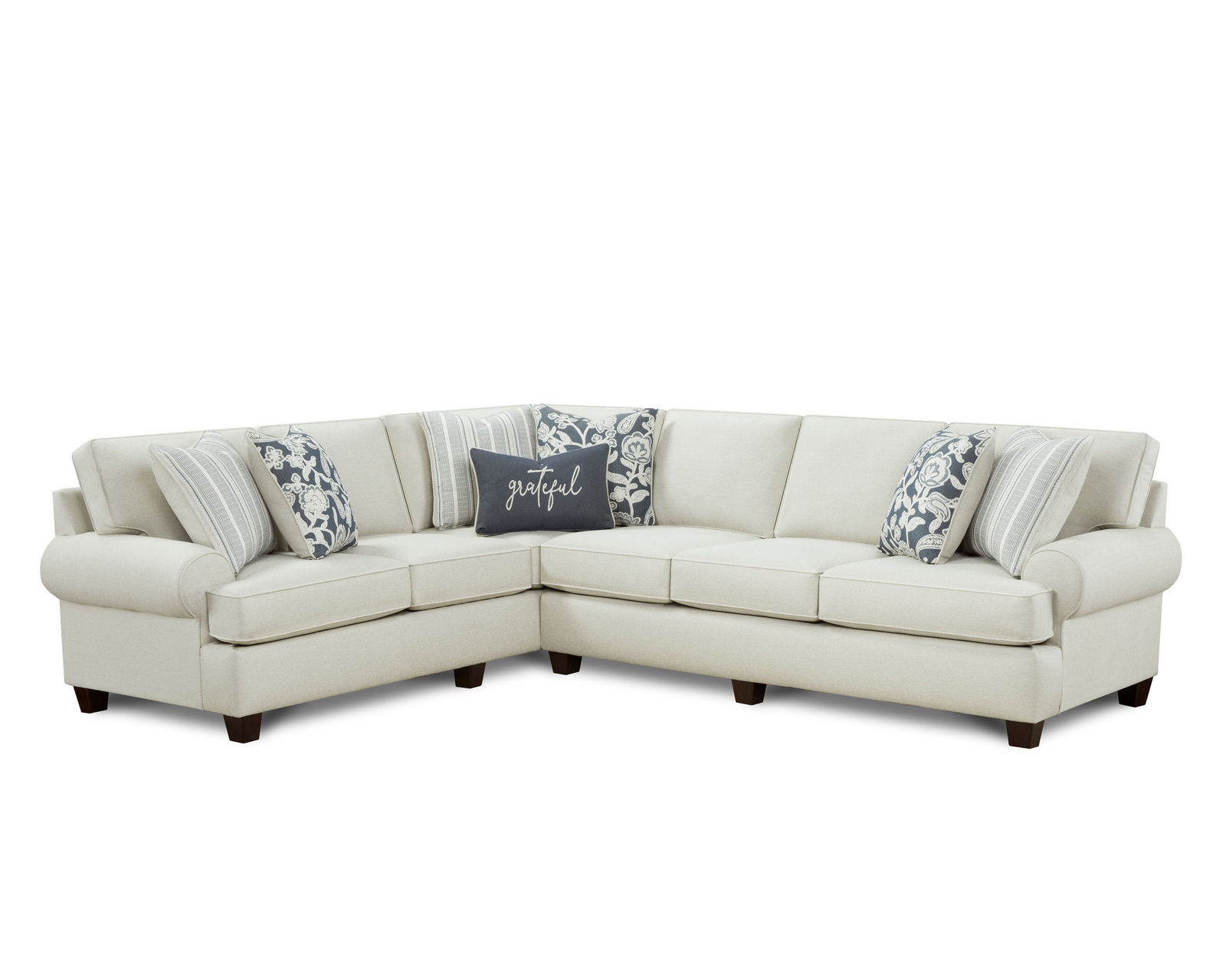 Awesome Oatmeal Two Piece Sectional (performance fabric) 120" x 95"  - (a) Awesome Oatmeal 95" x 120" Two Piece Sectional
