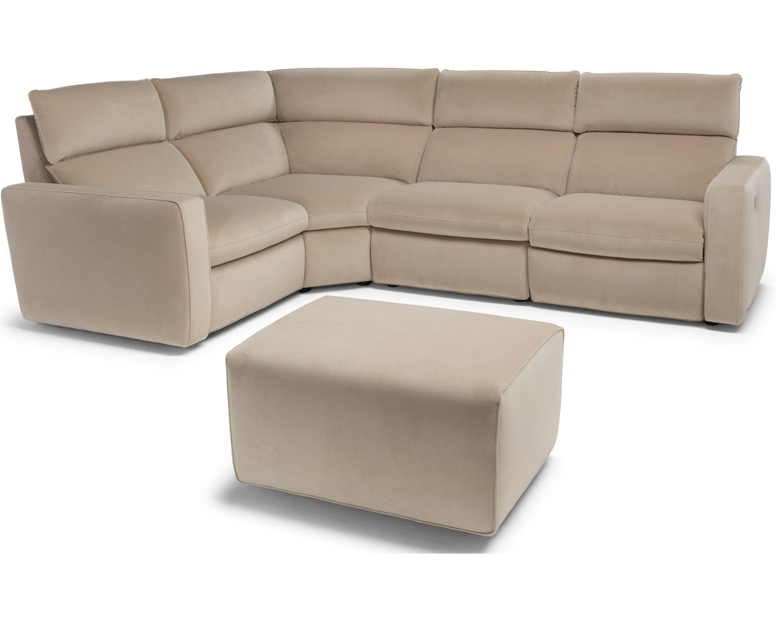 Timoti C252 Power Headrest Power Reclining Sectional (+40 fabrics) - Layout D: Four Piece Sectional 83" x 113" (2 recliners)