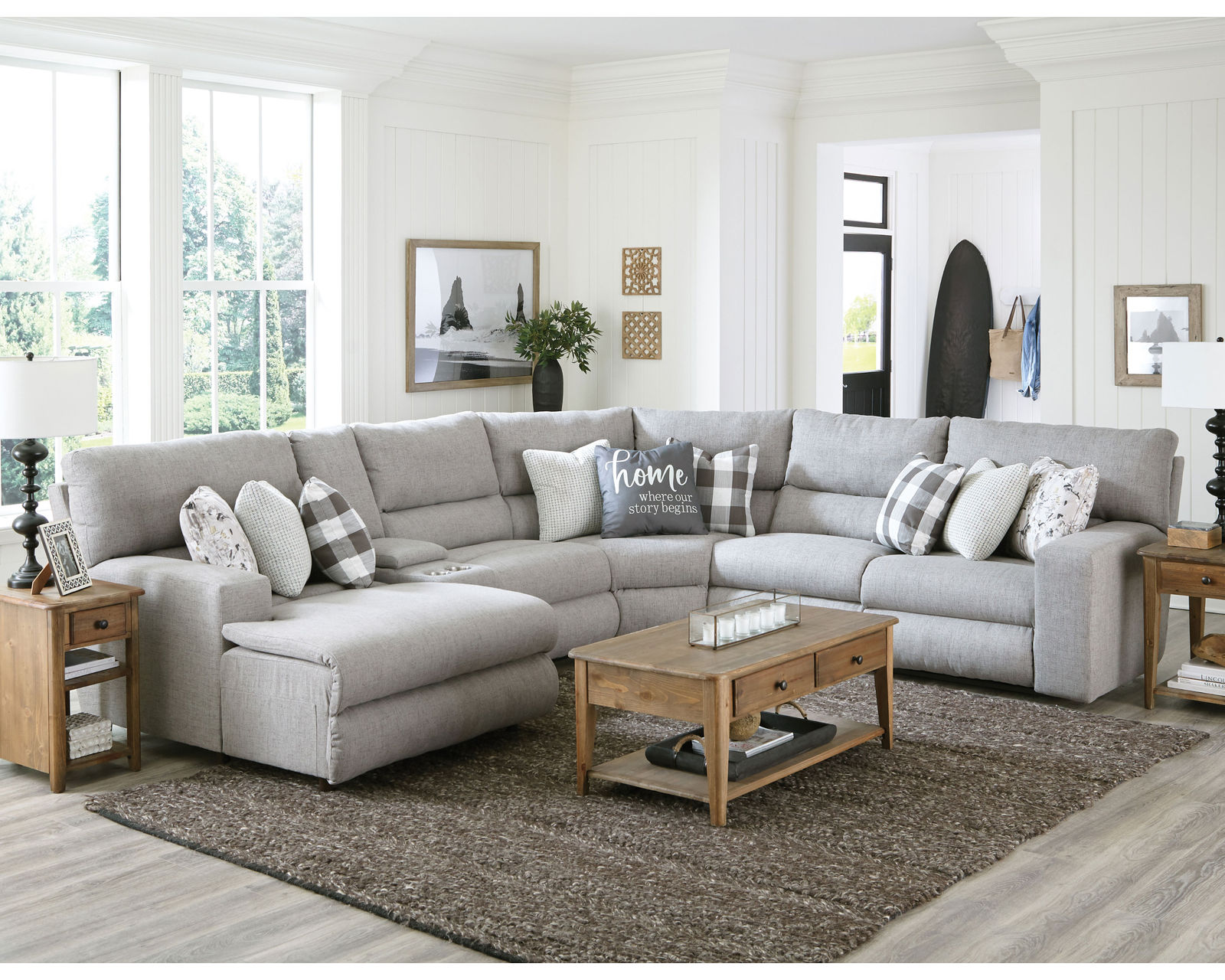 Rockport Modular Reclining Sectional (includes pillows) - Sectional Layout J: