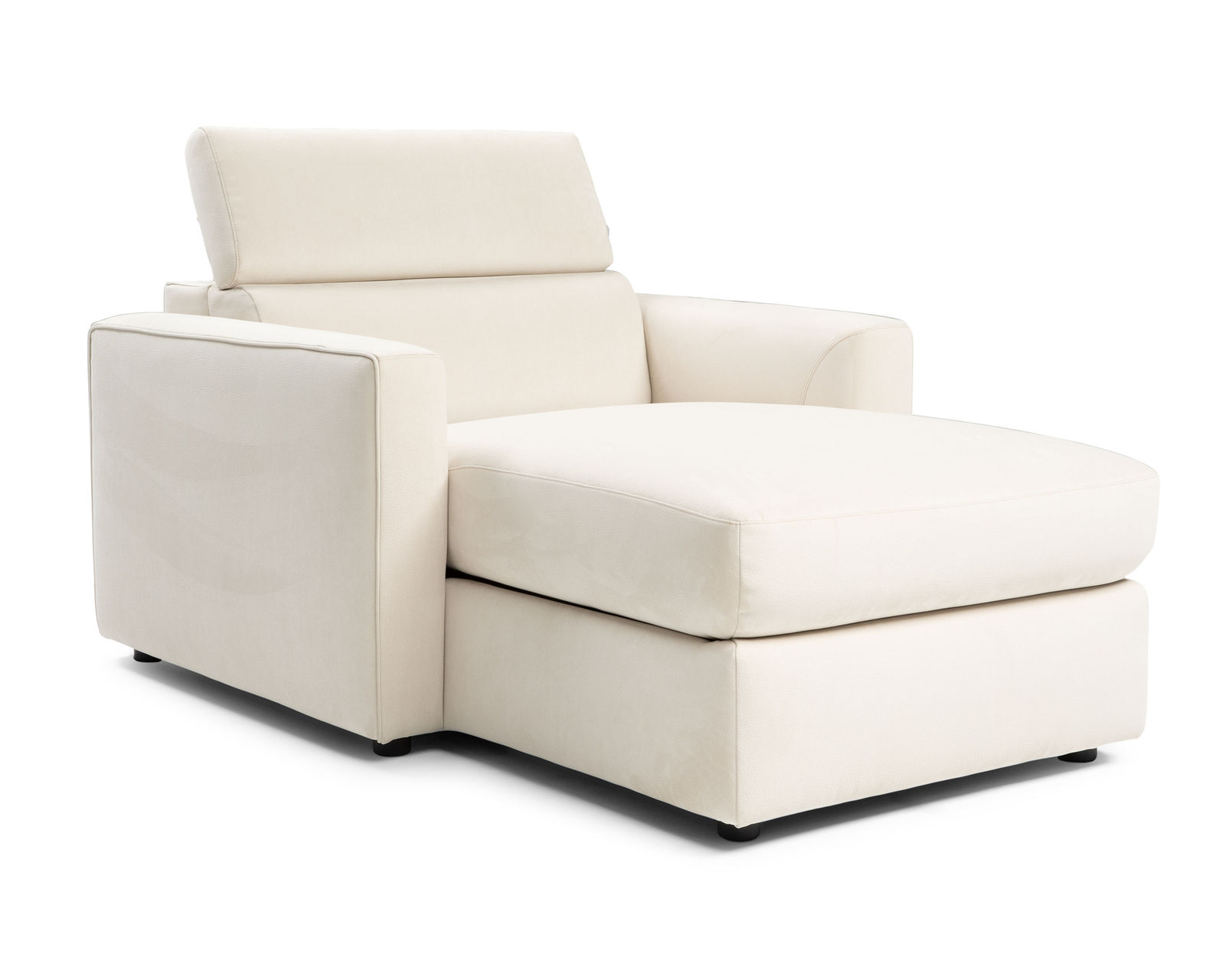 Piacevole C161 Storage Chaise Lounge (+50 leathers) - Features a manual adjustable headrest
