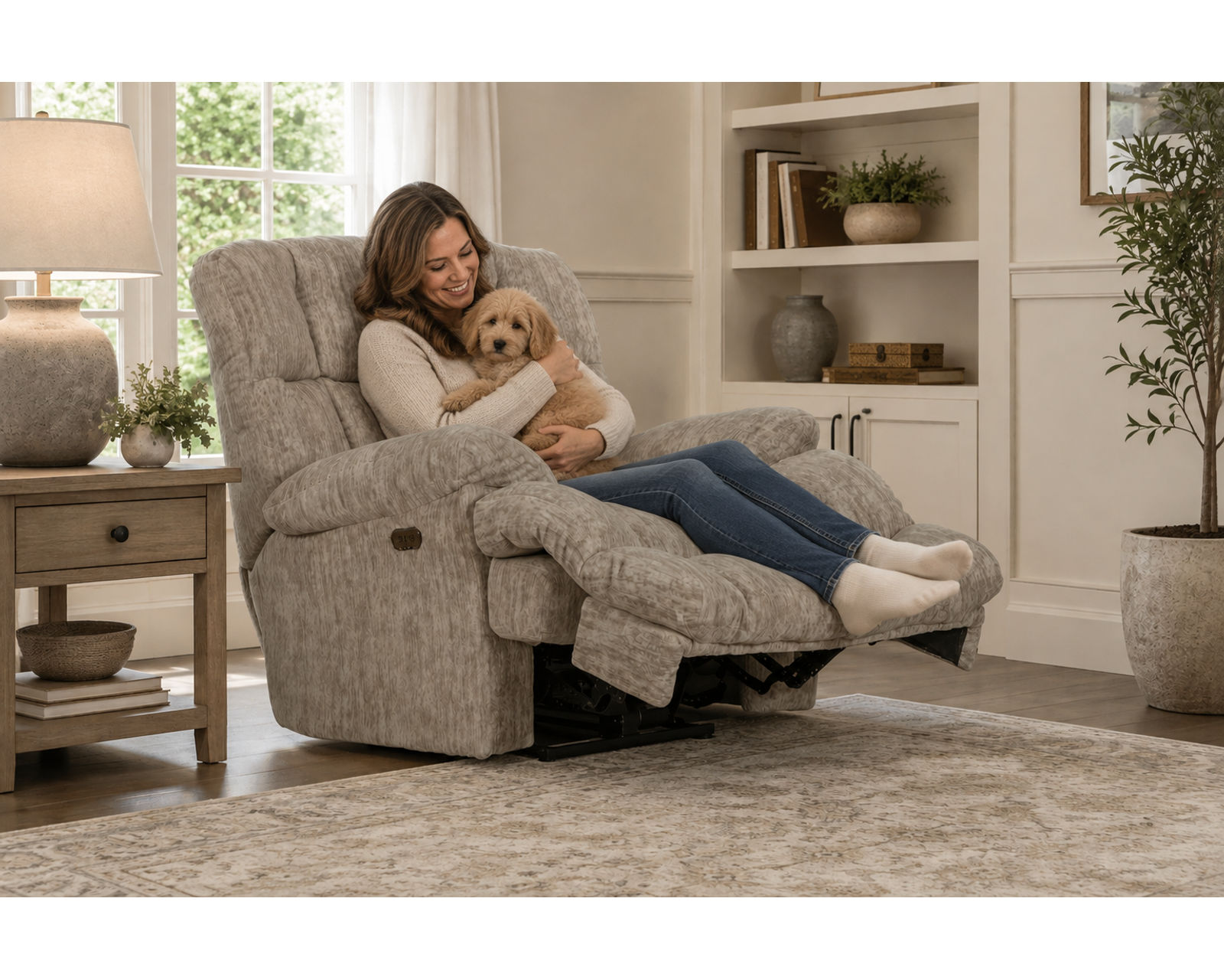 Cirrus Rocker Recliner or Power Lay Flat Recliner - Transitional Style. Deep-Cushioned Comfort. Relaxation Your Way (two colors) - The Perfect Seat After Every Long Day.