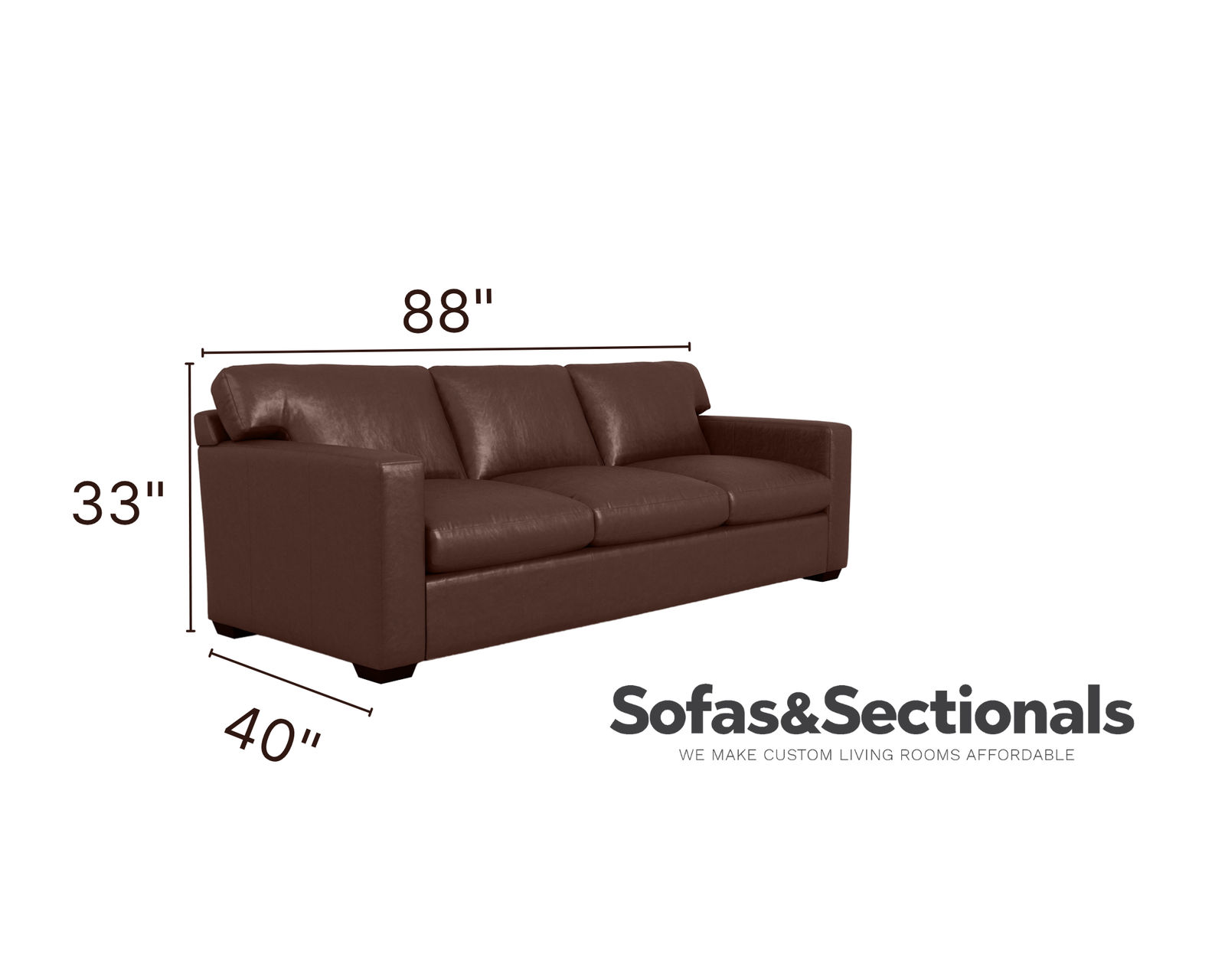 Madison Track Arm 88" Leather Sofa (In Stock)