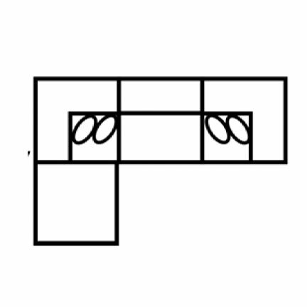 Layout A: Three Piece Sectional 77" x 117