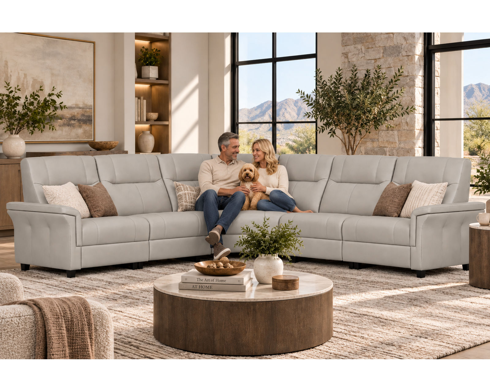 Melbourne Power Headrest Power Reclining Sectional (In Stock) Modern Scandinavian Style. Power Comfort Made for Living - Includes Power Headrest and Power Recline