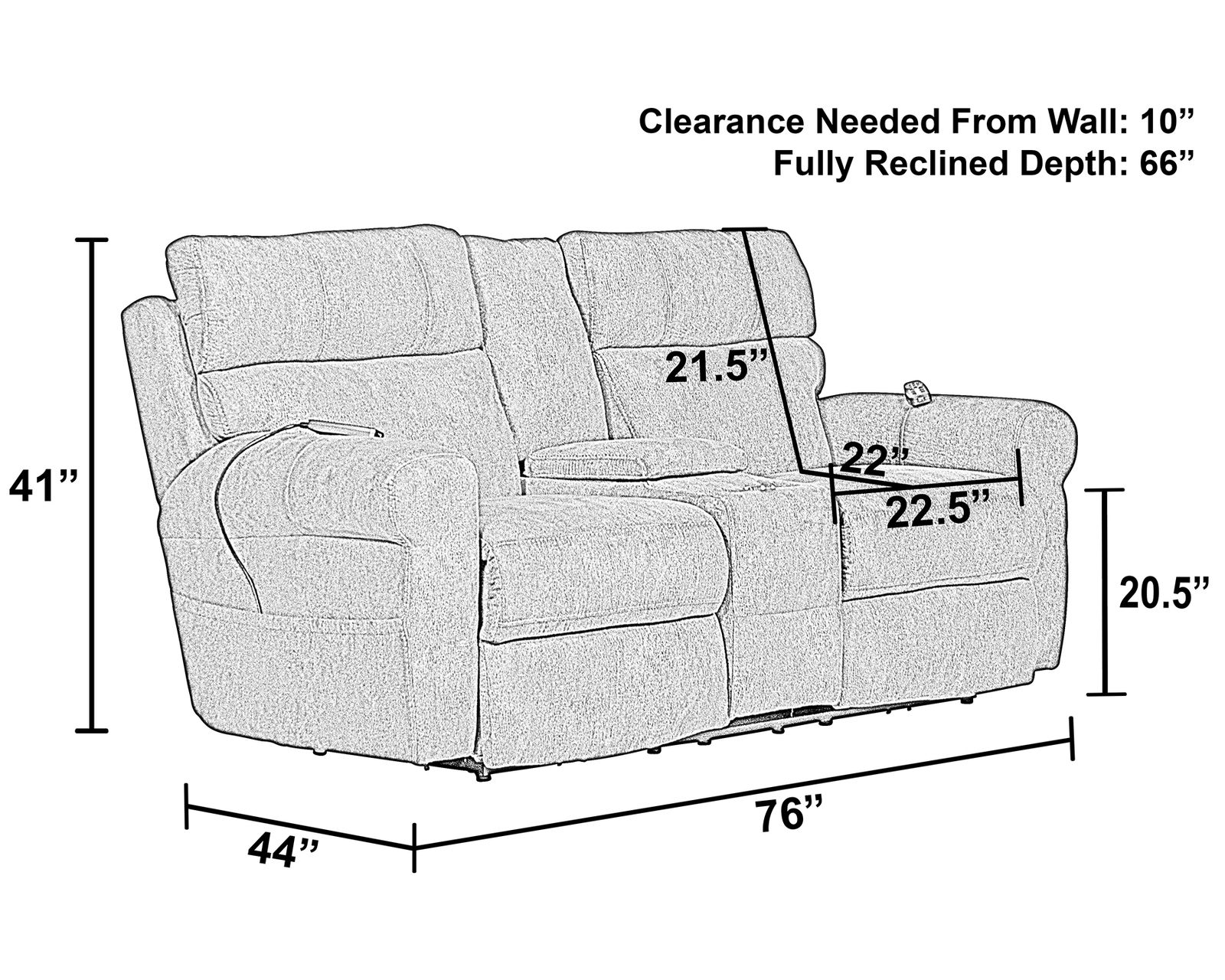 Tranquility 87" Power Reclining Lay Flat Sofa with Power Headrests, Deep Tissue Massage, Heat & Center Drop-Down Table (includes pillows) - Deep Comfort. Lasting Support.