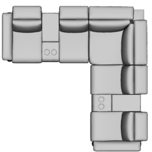 Layout E: Seven Piece Reclining Sectional 104" x 104" (3 recliners)