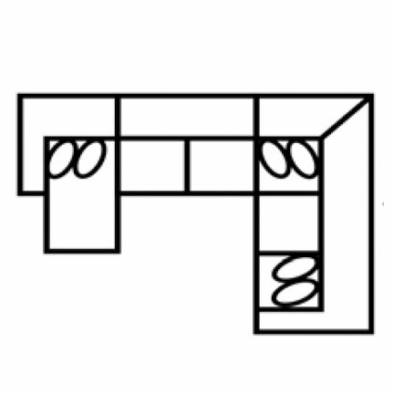 Layout G: Three Piece Sectional 119" x 94"