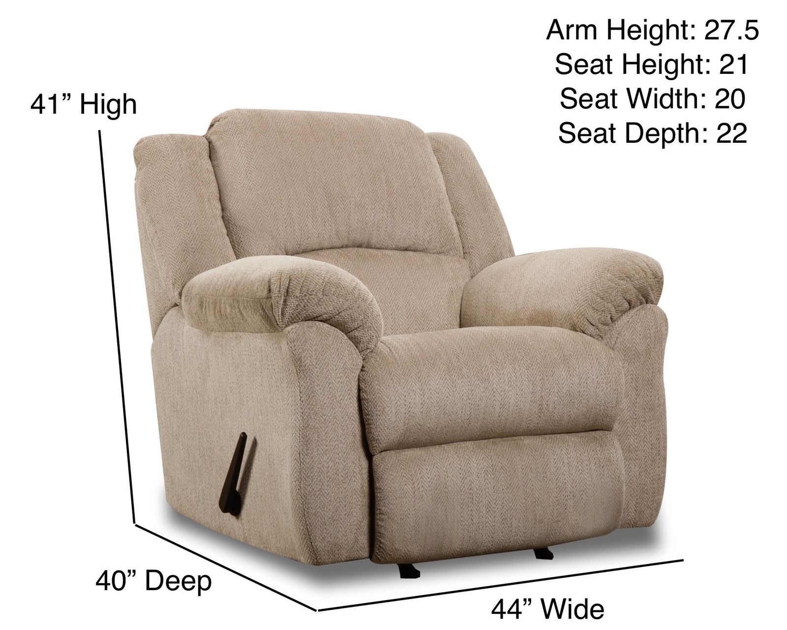 Maple 91" Reclining Sofa Fawn (In stock) - Maple Rocker Recliner