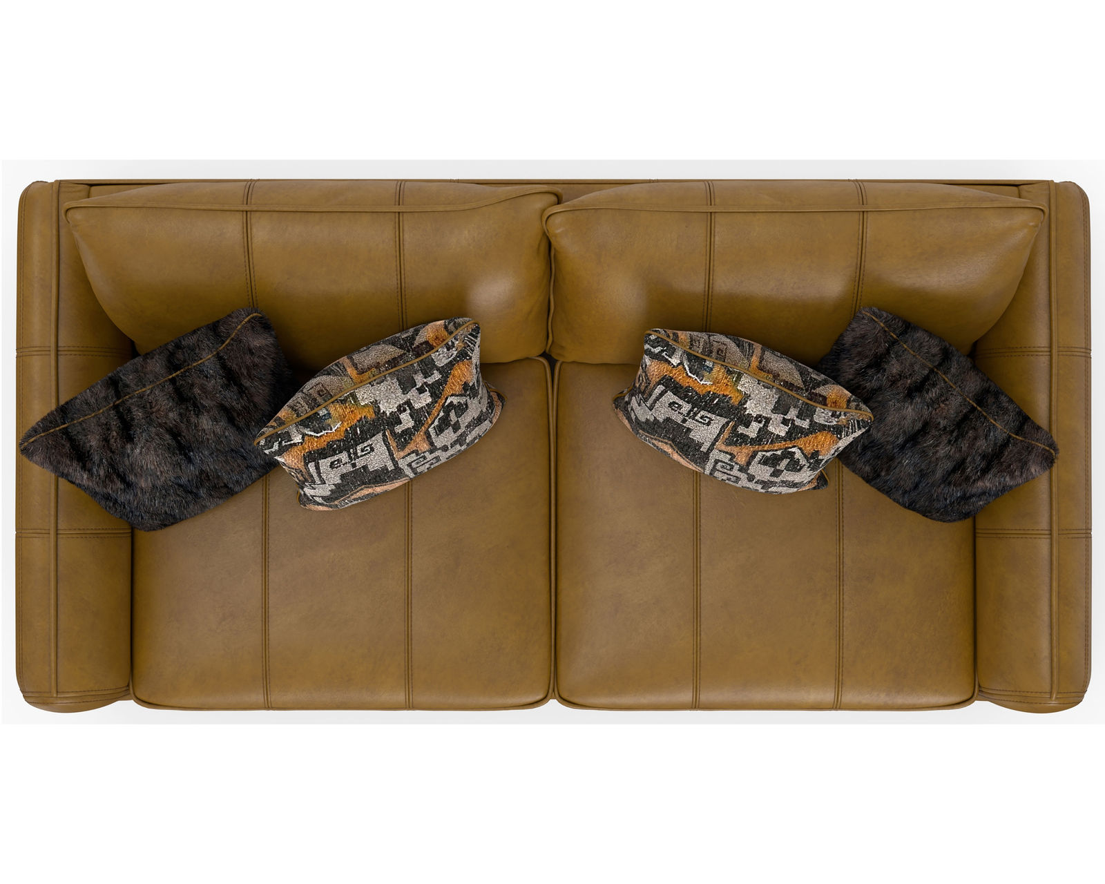 Corvara 91" Top Grain Leather Sofa (includes fabric pillows) - Corvara Sofa