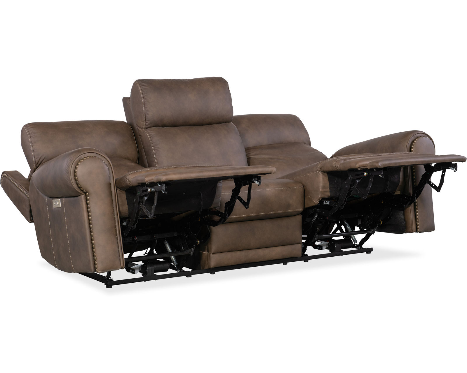 Duncan Triple Power Reclining Sofa 90" Brown (In stock) - Duncan Power Sofa with Power Headrest & Lumbar