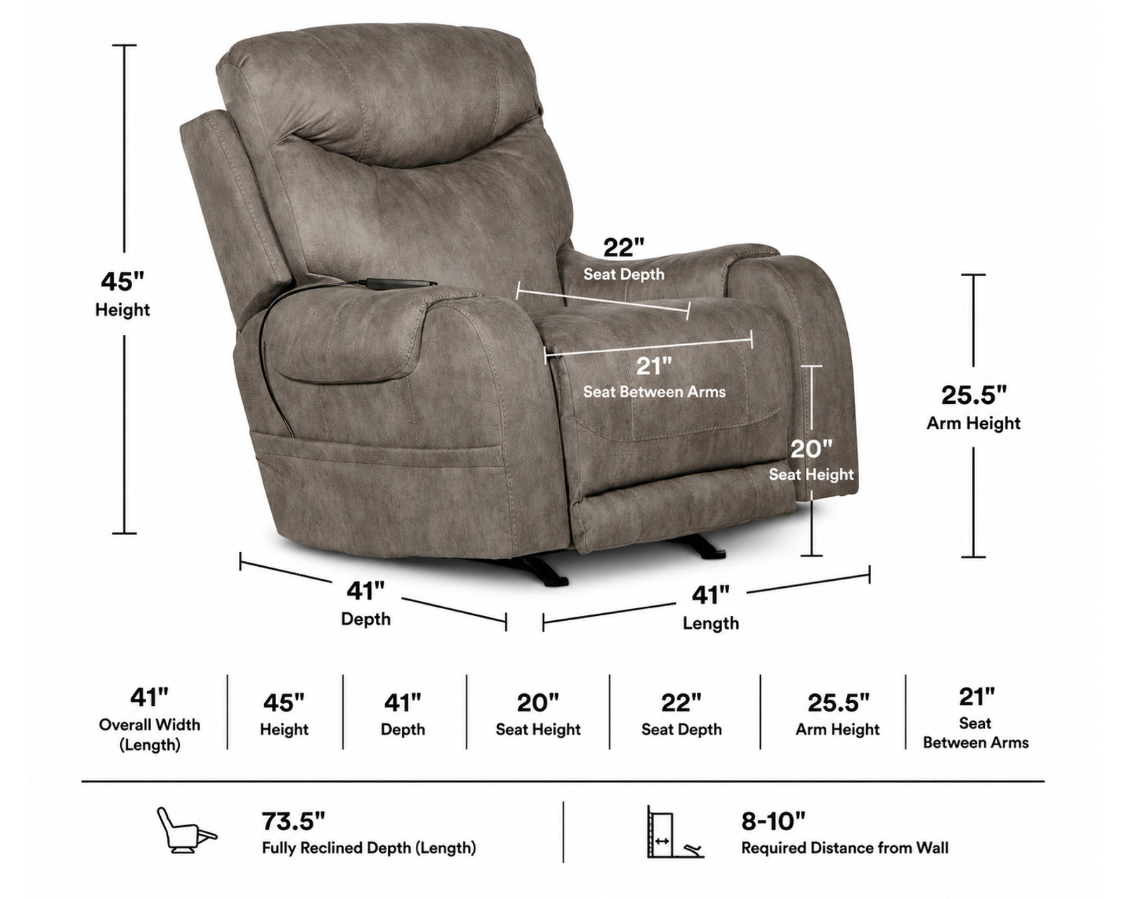 Recharger Power Headrest Power Recliner Deep-Tissue Massage, Therapeutic Heat & Personalized Power Comfort in One Recliner (two colors) - The Recliner That Takes Relaxation Seriously.