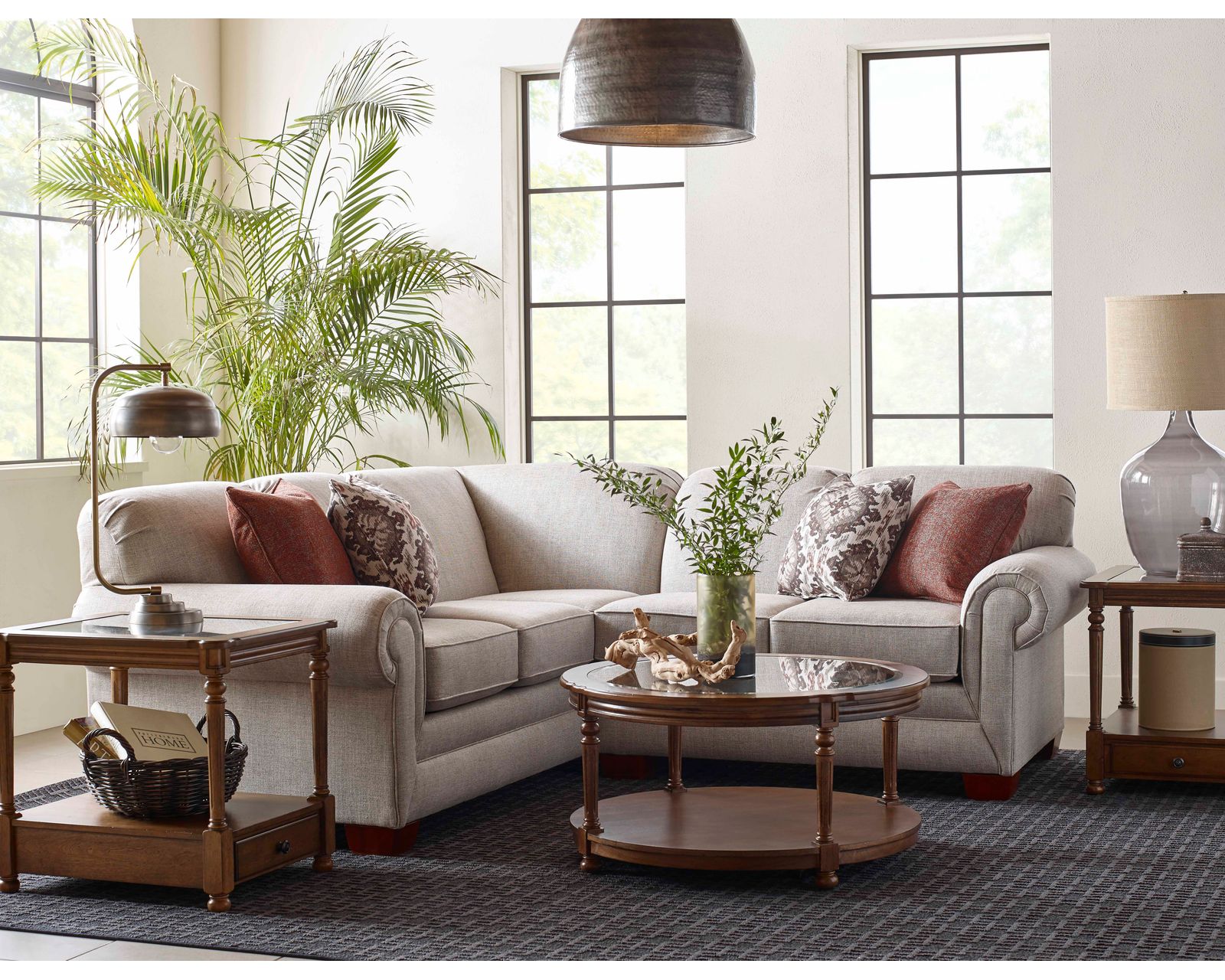 Monroe Stationary Sectional  (+101 Standard and Performance Fabrics) - Layout E: Two Piece Sectional 93" x 91"