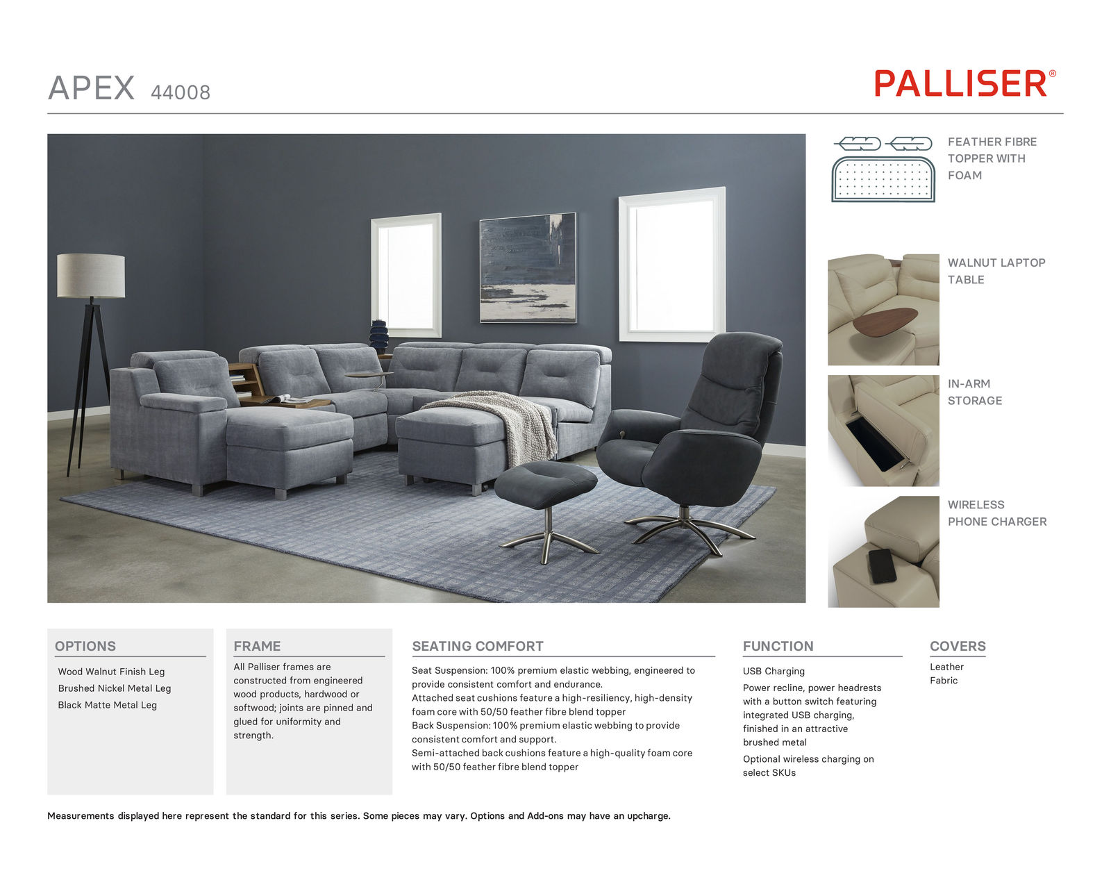 Apex 44008 Reclining Sectional (+200 colors)
