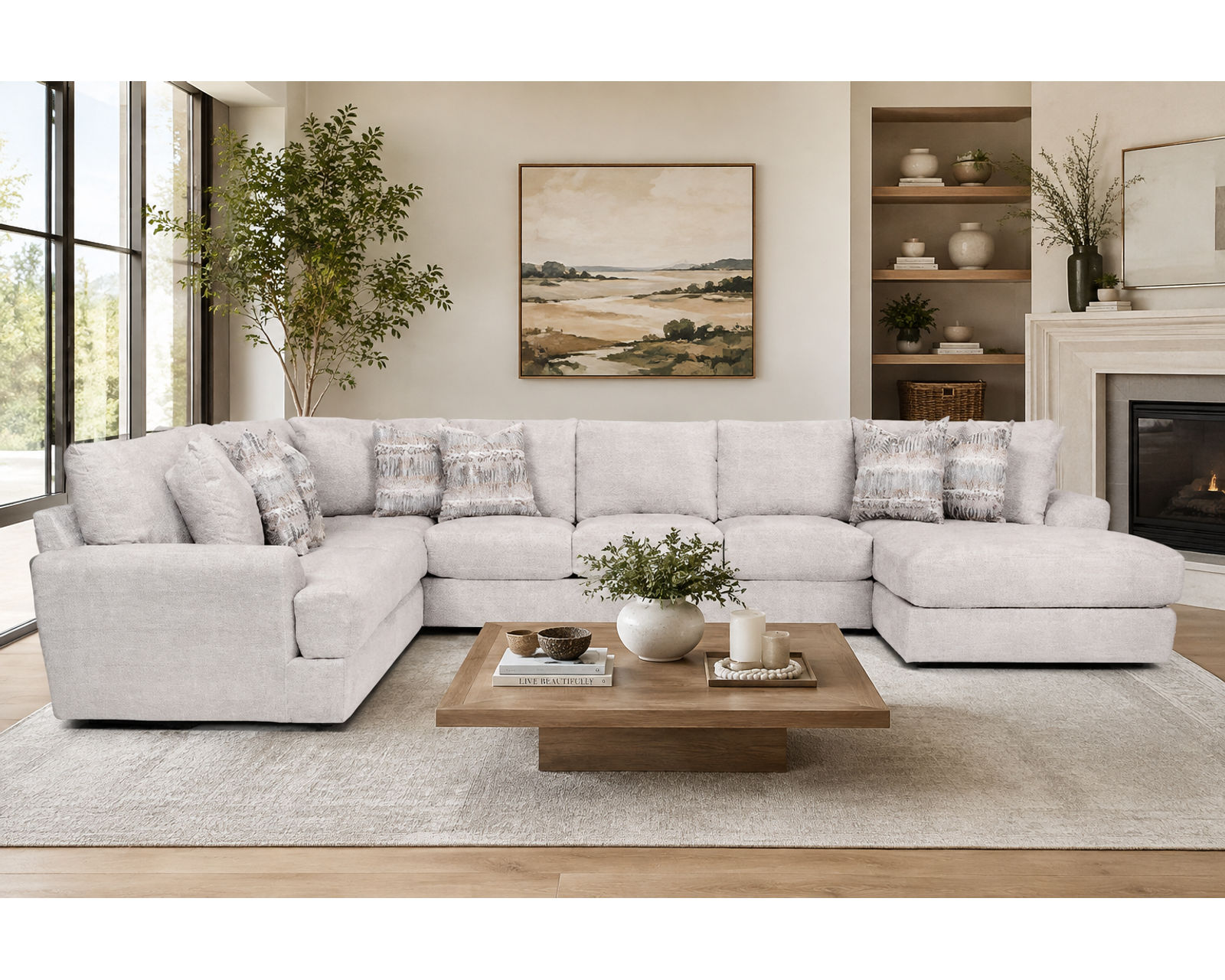 Nash 945 Three Piece Chaise Sectional (EXTRA-LARGE 168" CHAISE SECTIONAL — BIG ON SPACE. EVEN BIGGER ON COMFORT)