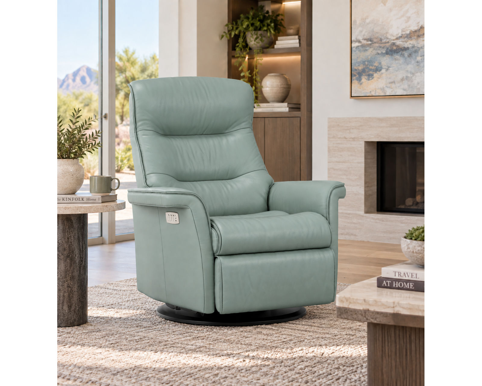 Chelsea Swivel Glider Relaxer Recliner Whiskey (Scandinavian Comfort That Moves With You) In stock - In Stock with Fast Free Shipping