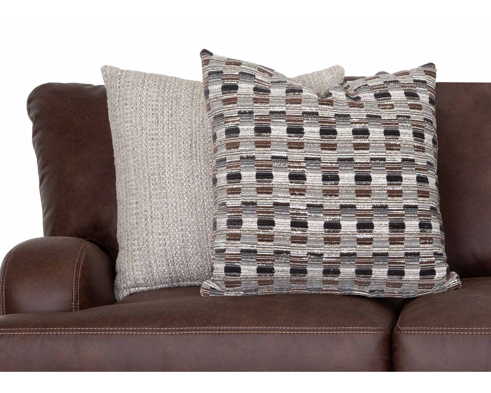 Dayton 93" Leather-Look Fabric Sofa (Rugged Character. Sink-In Comfort. Timeless Style) - Includes all Accent Pillows