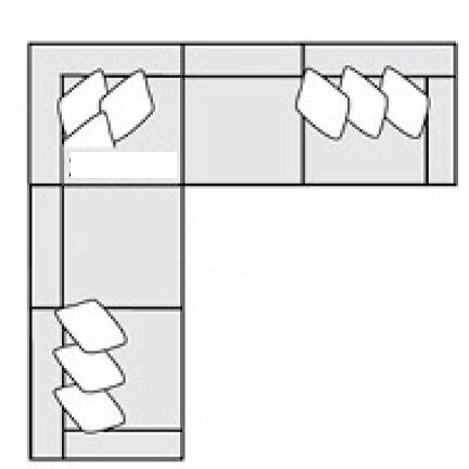 Layout F: Five Piece Sectional 131" x 131"