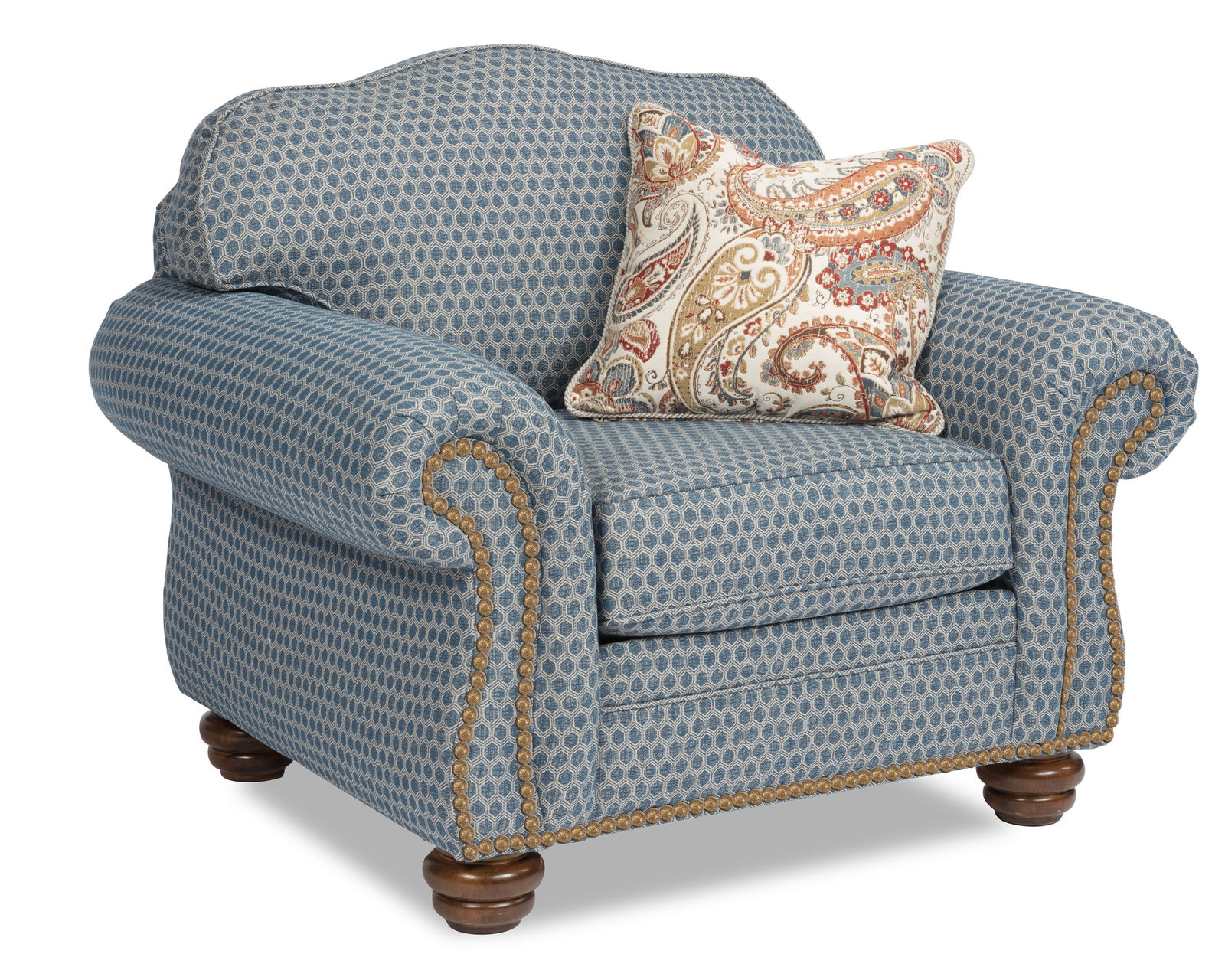 Bexley 8648 Nailhead Sofa (+100 fabrics) 91" - Bexley Nailhead Chair