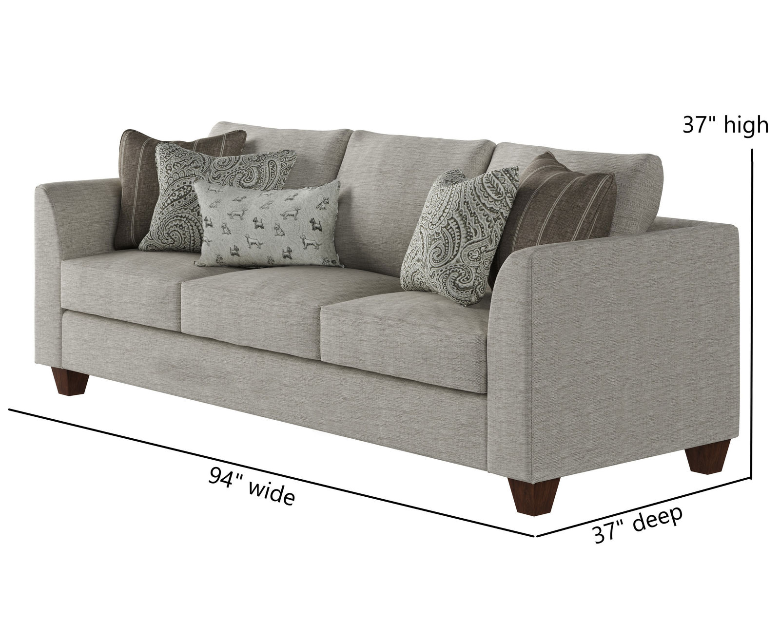 Homecoming Stone 94" Sofa 28-00KP (includes pillows) performance fabric - Homecoming Stone 94" Sofa (includes pillows) performance fabric