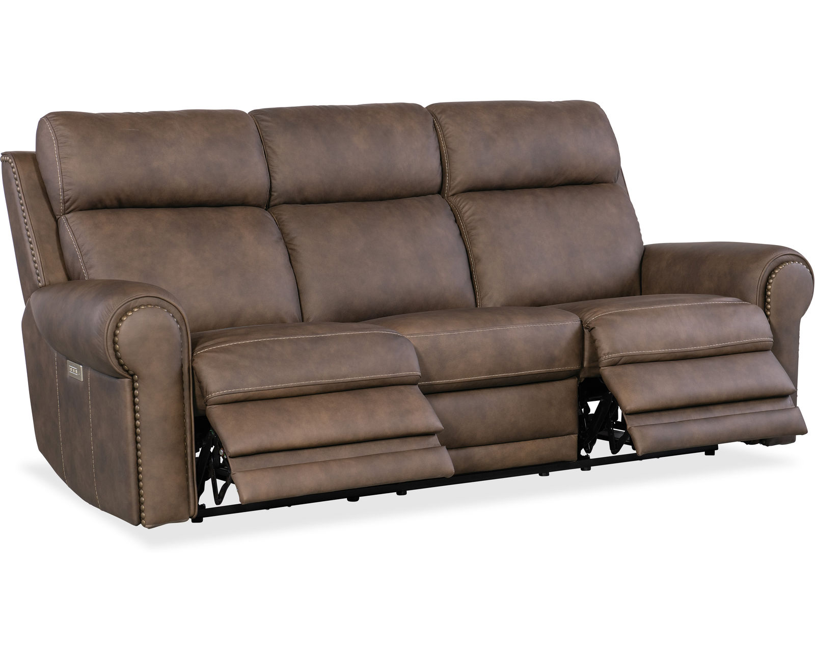 Duncan Triple Power Reclining Sofa 90" Brown (In stock)