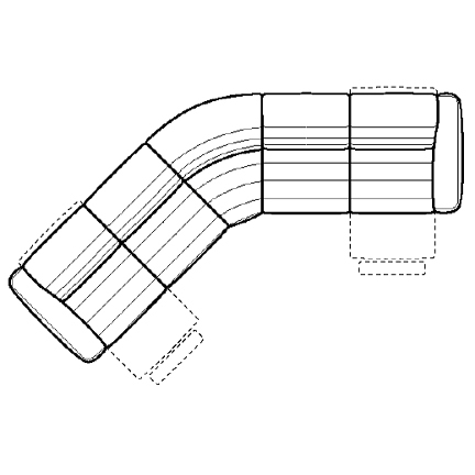 Layout D: Five Piece Reclining Sectional 101" x 163" (two recliners)