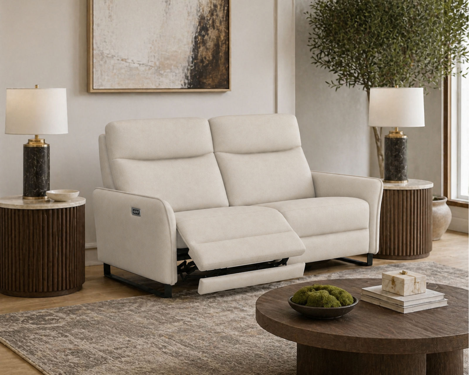 Flora Dual Power Reclining Sofa — Available in Standard & Wide Cushions, 140+ Leather Options, and 75", 80", or 107" Widths - Built Stronger. Feels Better. Lasts Longer.